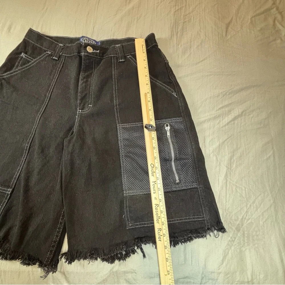Vintage‎ Y2k Lee Pipes Jean Shorts Baggy Denim Men’s 32 Black Skater Bmx